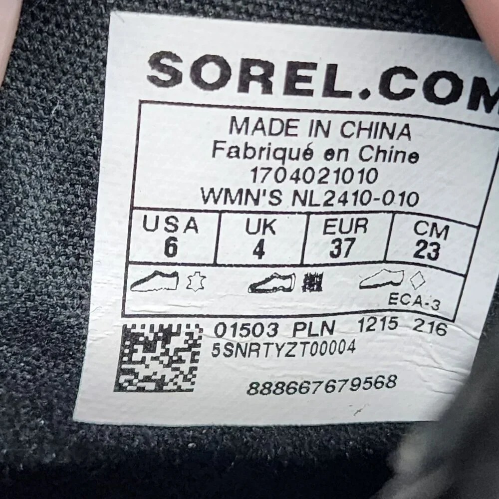 Sorel Shoes Womens Size 6 Out N About Black Leather Chelsea Duck Boots